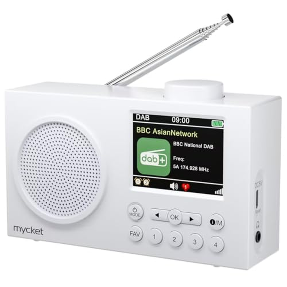 Mycket DAB rádio přenosné, digitální rádio DAB Plus s Bluetooth, FM rádio s dobíjením přes USB, malé rádio napájené z baterie, d